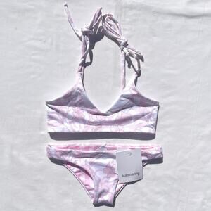 Submarine Designer 2 Piece Bikini Swimsuit Set Little Girls 6 Pink Floral